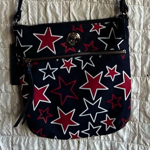 TOMMY Hilfiger Red-White-Blue canvas star crossbody NWT - Picture 1 of 8